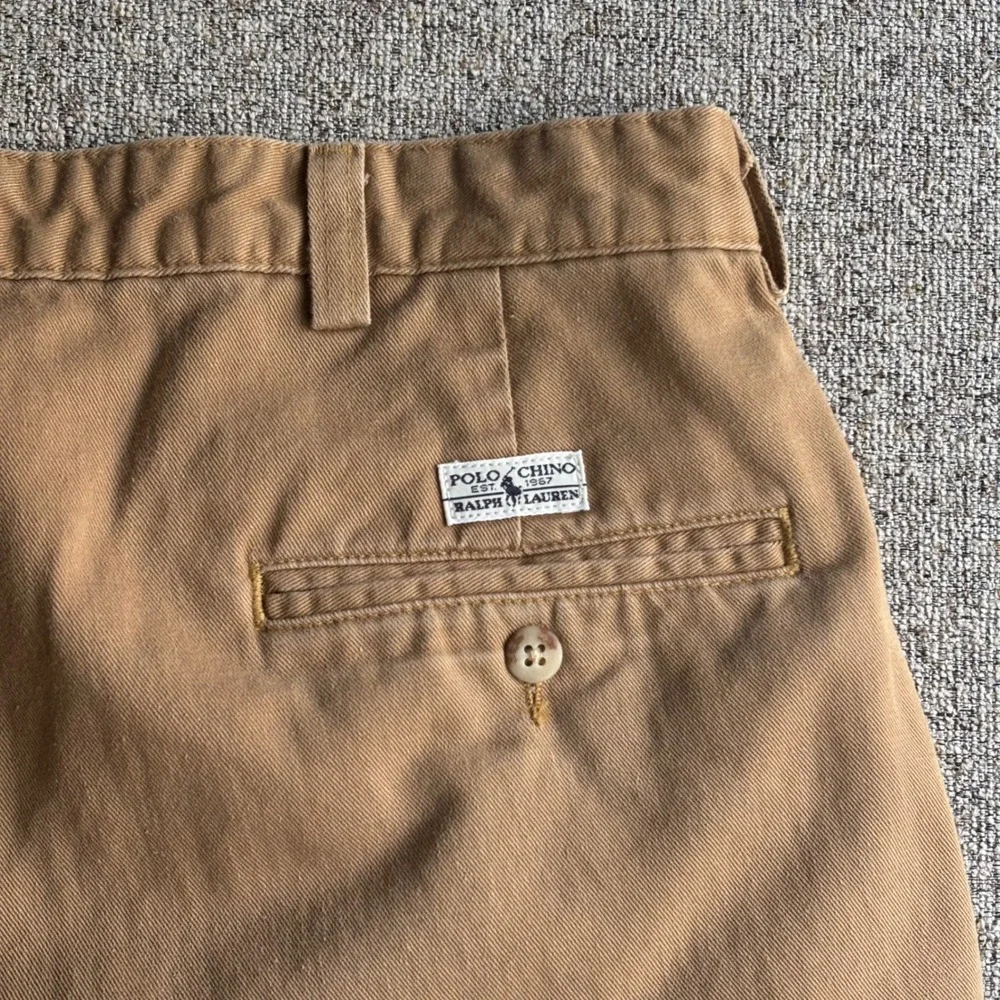 Polo Ralph Lauren Pants Mens Fit 34x28 Andrew Pant Brown Pleated VTG Made in USA